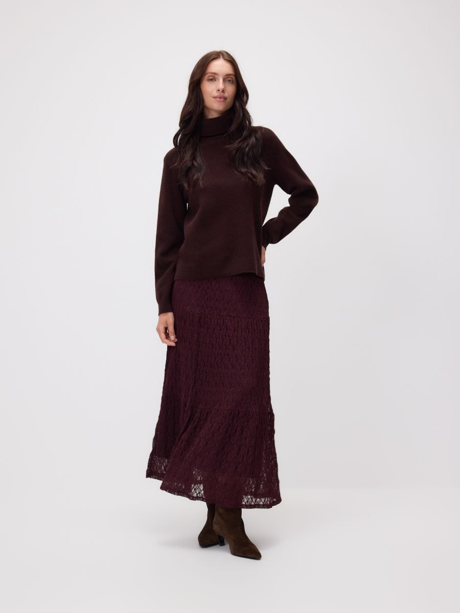 Openwork maxi skirt - maroon - RESERVED