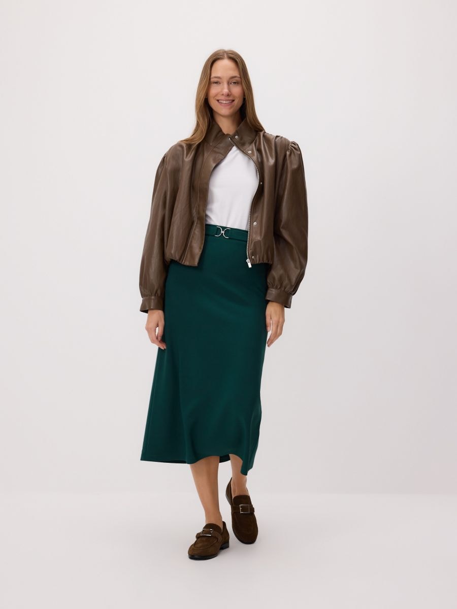 Midirok met ceintuur - donkergroen - RESERVED