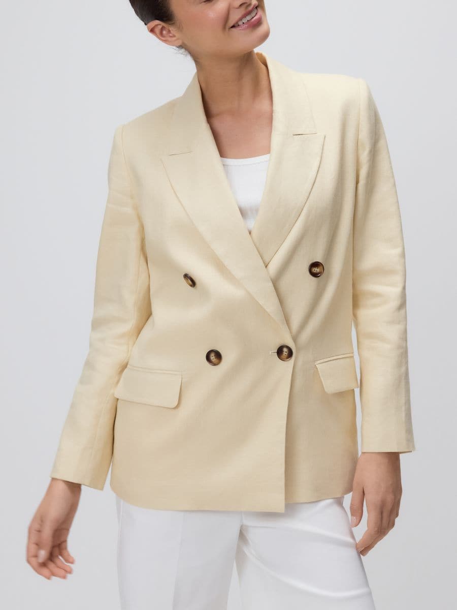 Linen blazer - light yellow - RESERVED - 3