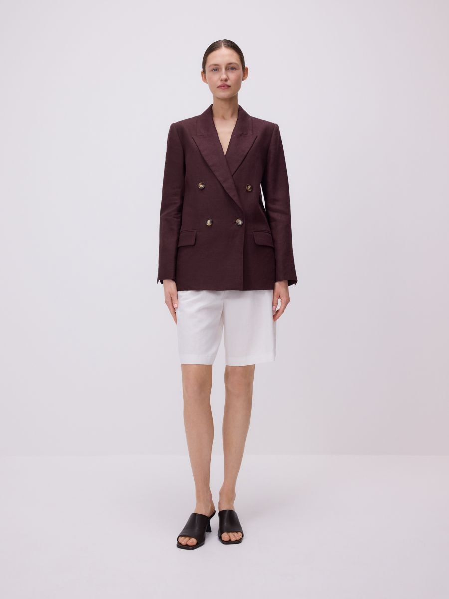 Linen blazer - dark brown - RESERVED - 4