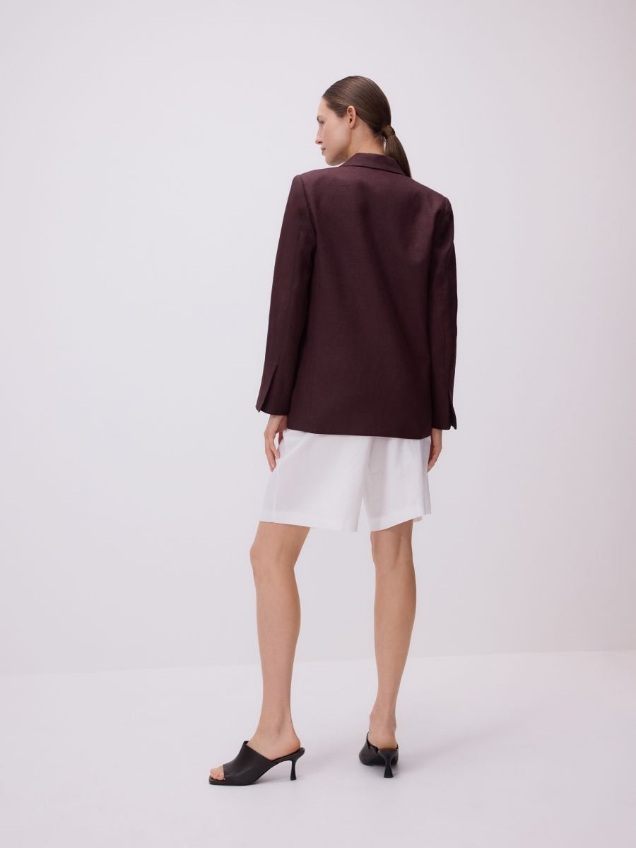 Linen blazer - dark brown - RESERVED - 3