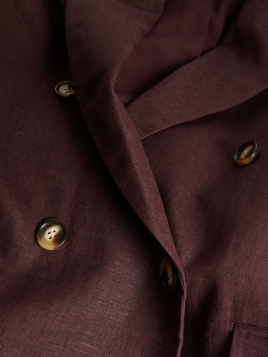 Linen blazer - dark brown - RESERVED - 6