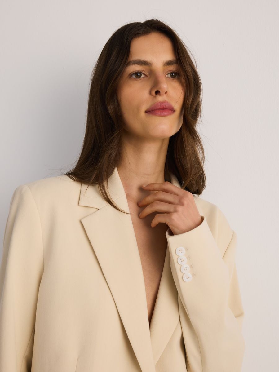 Blazer monopetto oversize - panna - RESERVED - 3