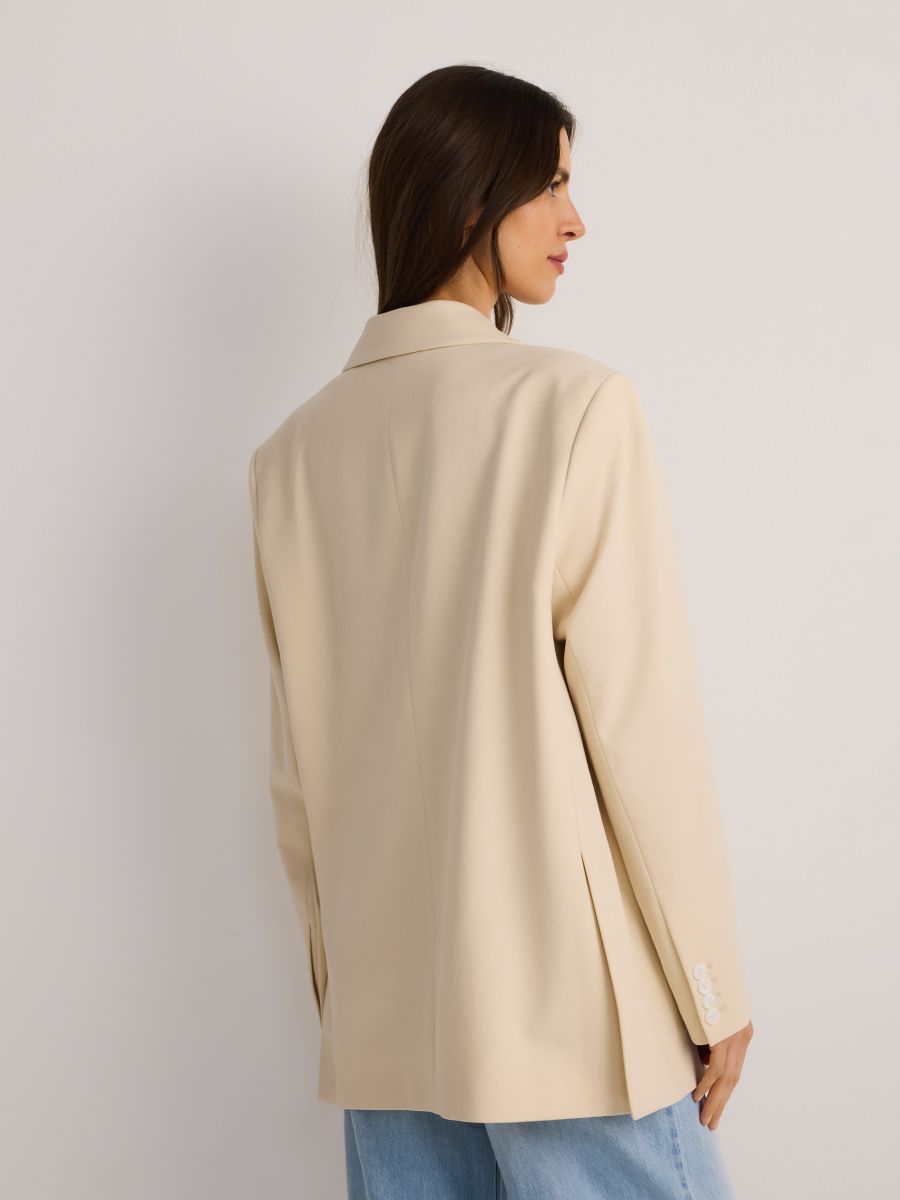 Blazer monopetto oversize - panna - RESERVED - 5