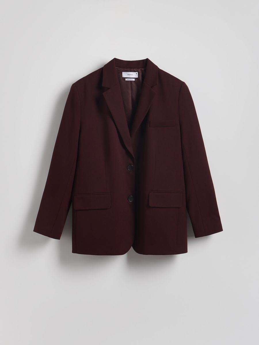 Oversized enkelknäppt blazer - RÖDBRUN - RESERVED