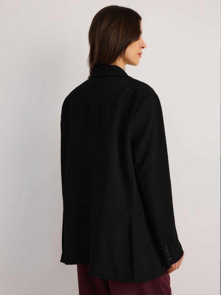 Jednorzędowa marynarka oversize - czarny - RESERVED - 6