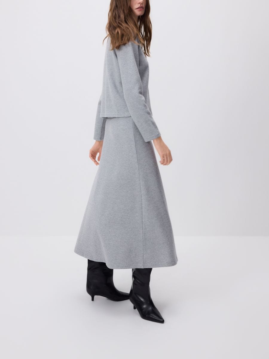 Миди здолниште од жерсе - сив - RESERVED