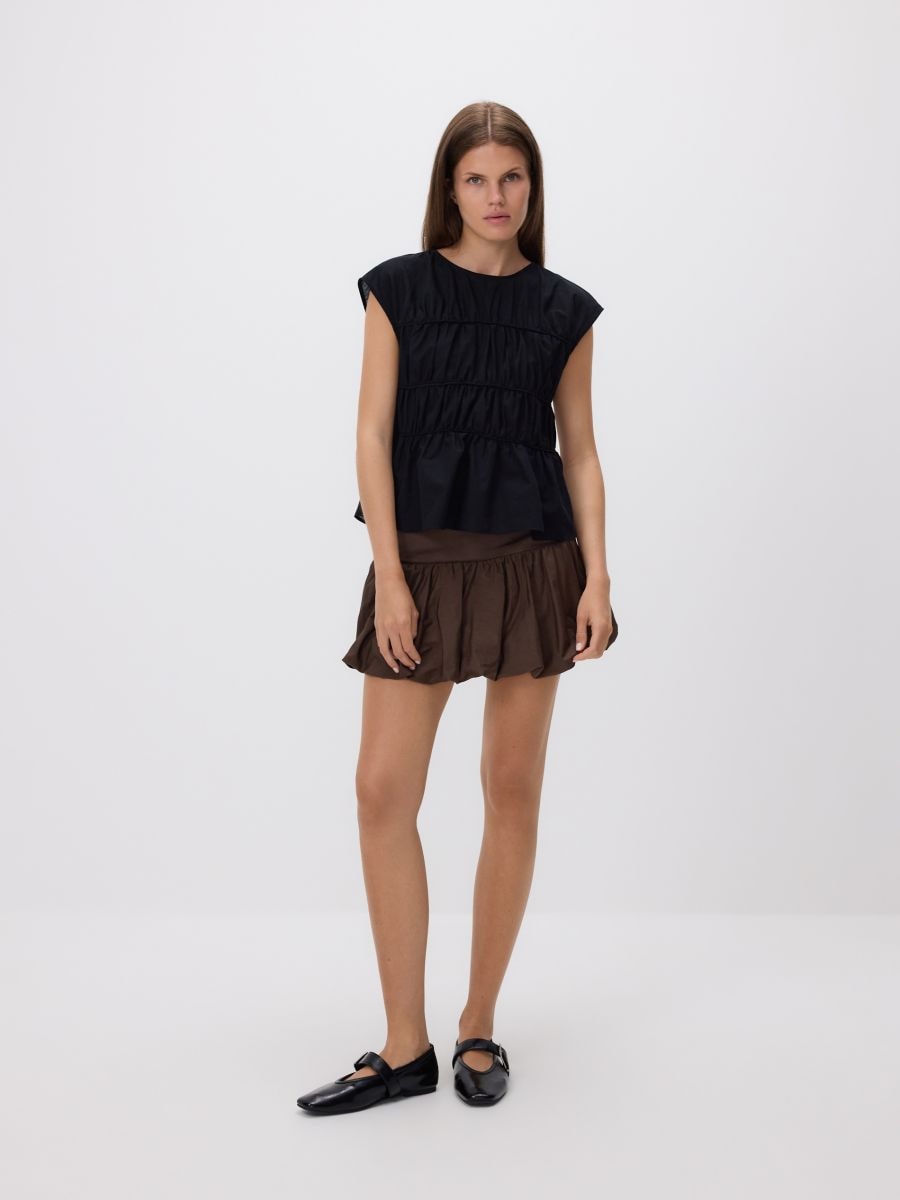 Bubble skirt - dark brown - RESERVED