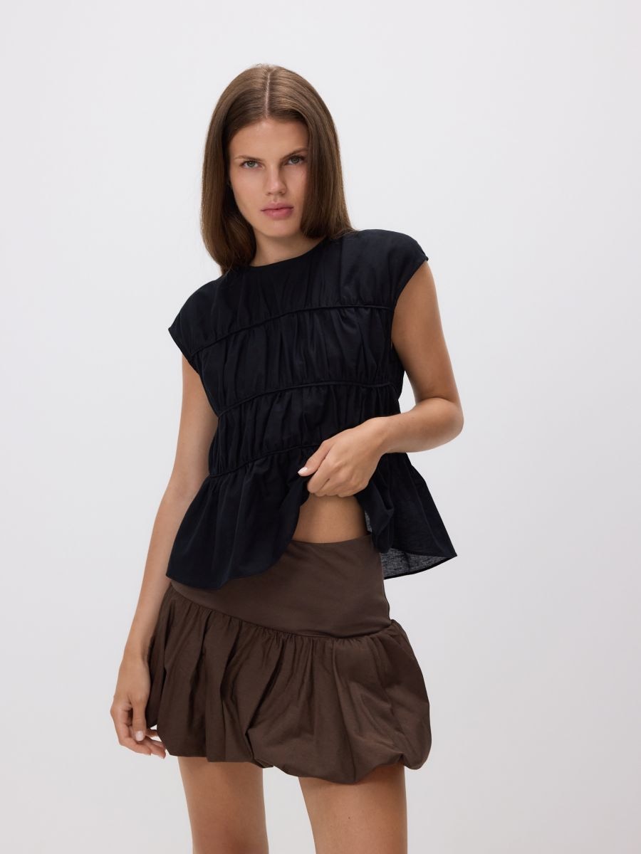 Bubble skirt - dark brown - RESERVED