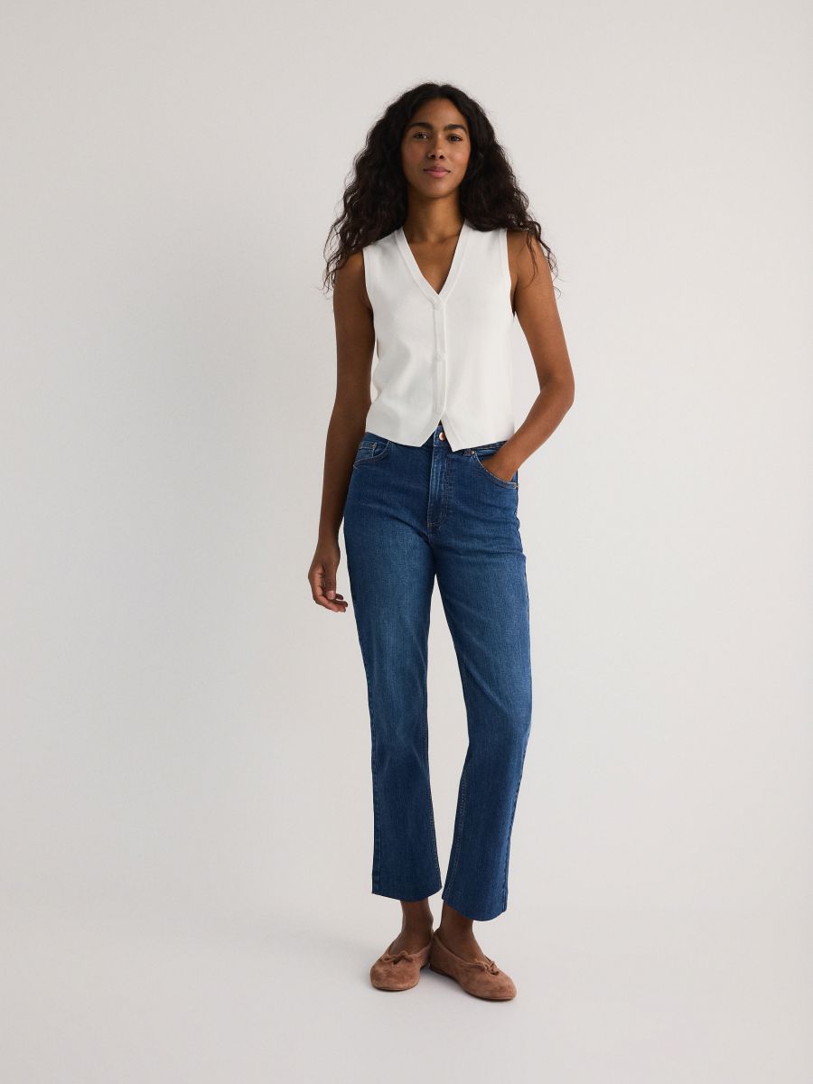 LADIES` JEANS TROUSERS - ΝΑΥΤΙΚΟ ΜΠΛΕ - RESERVED