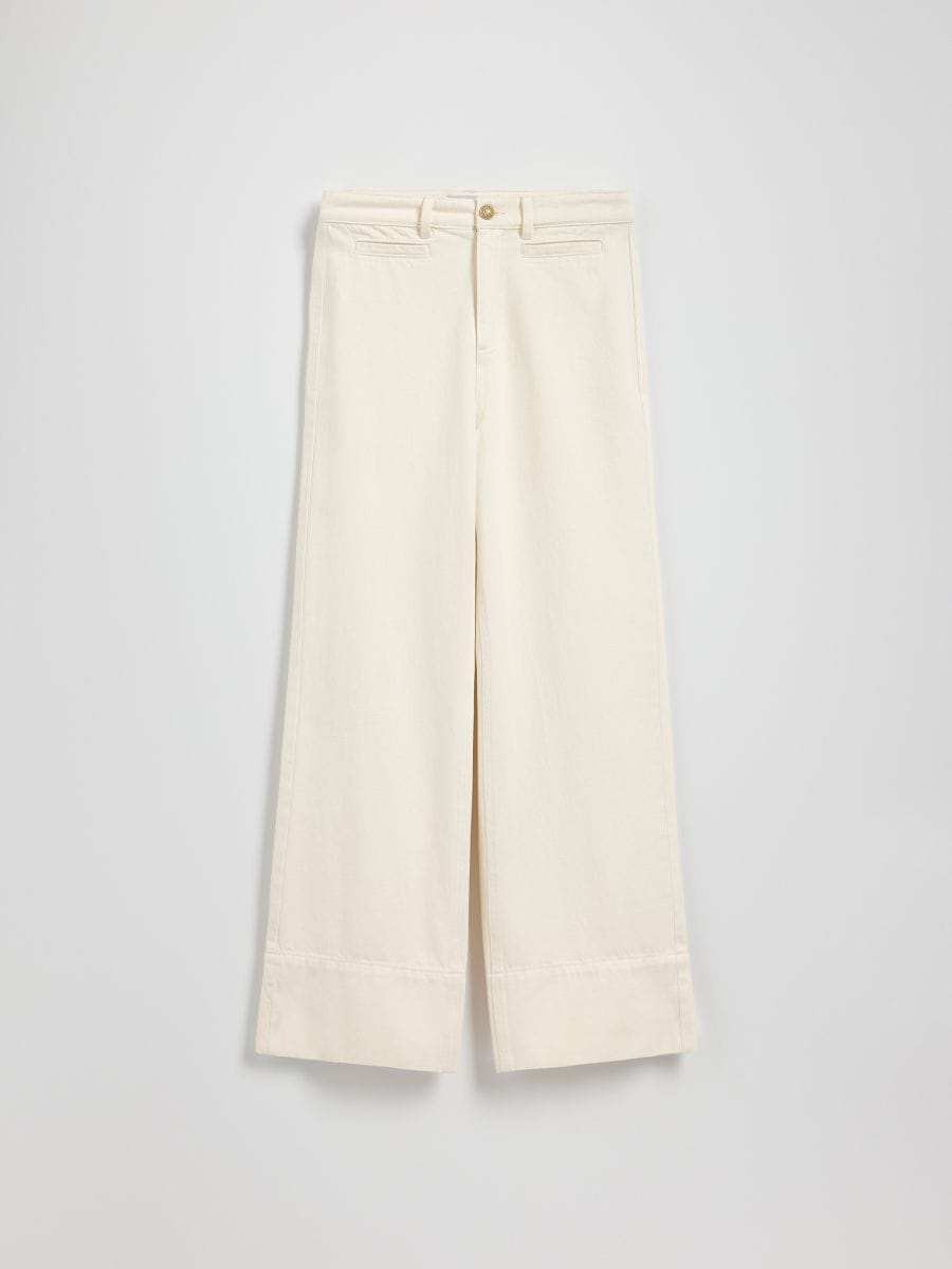 Wide leg jeans - beige - RESERVED