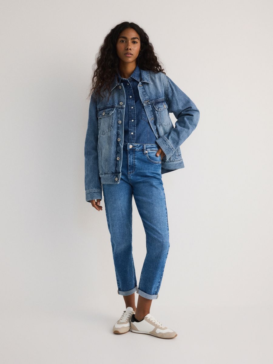 Boyfriend jeans i slim fit - blå jeans - RESERVED