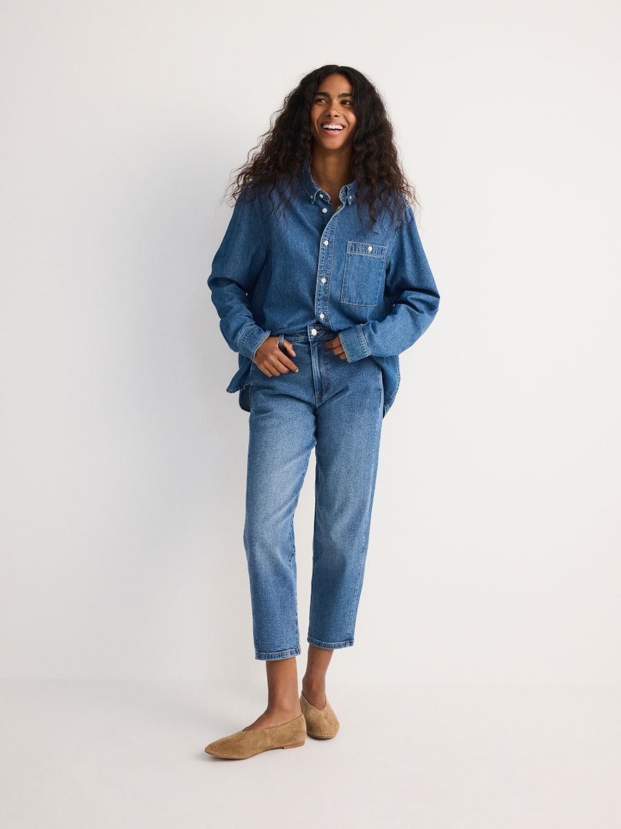 Jeansy chino Kolor niebieski - RESERVED - YT205-50J