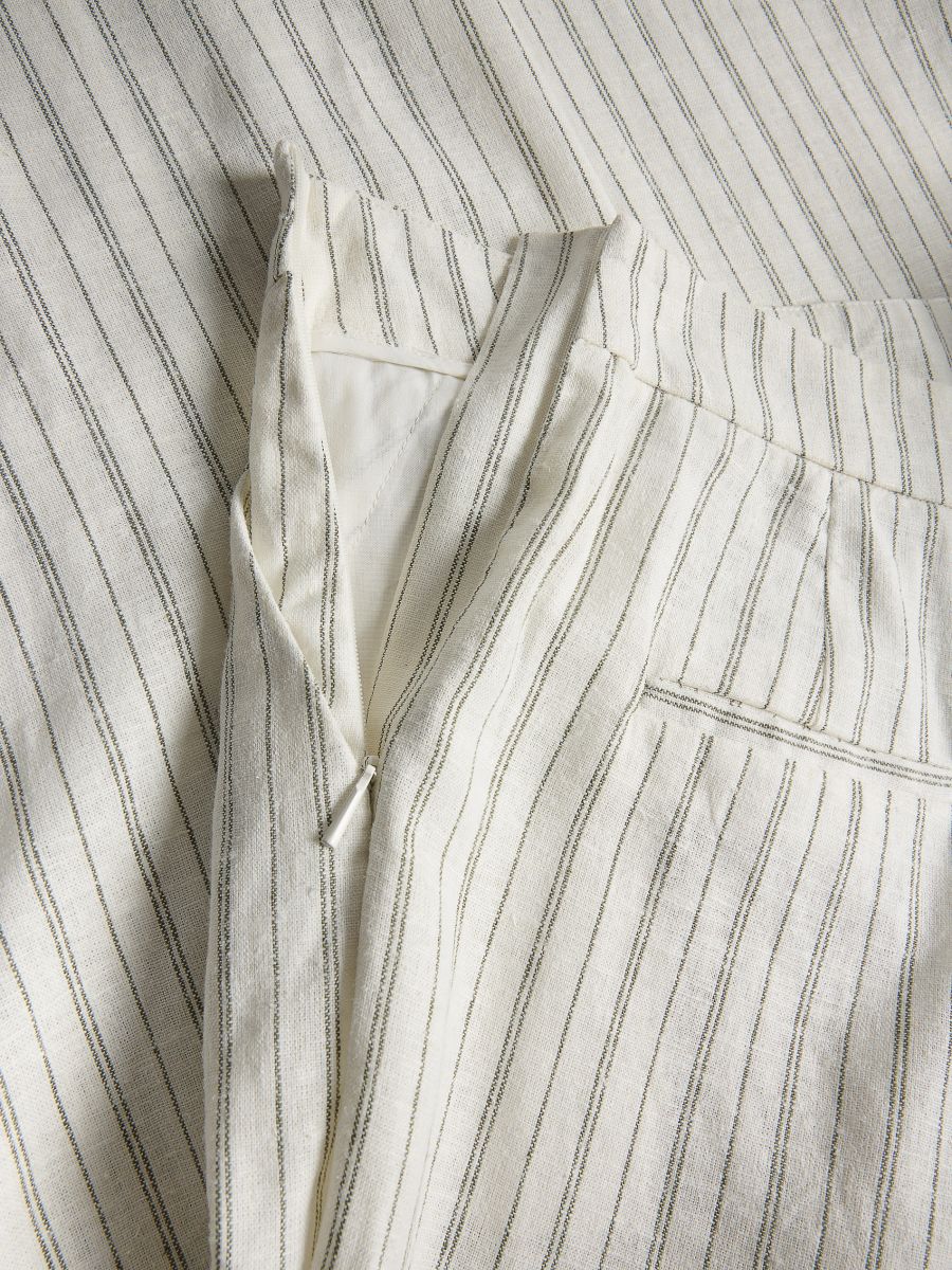 Patterned trousers with linen blend - multicolor - RESERVED - 5