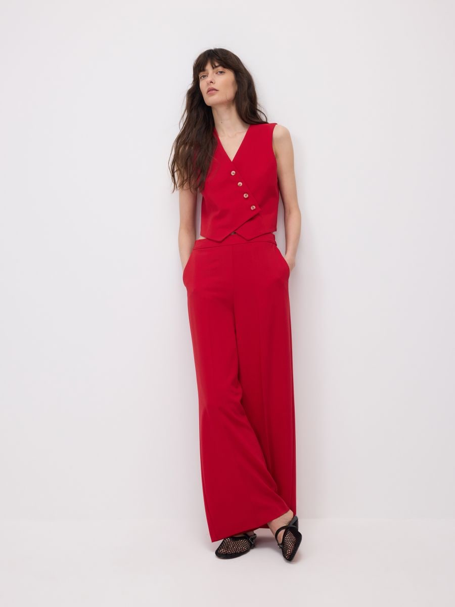 Trousers with pressed crease - red - RESERVED - 3