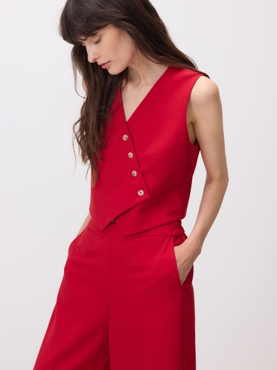 Trousers with pressed crease - red - RESERVED - 4