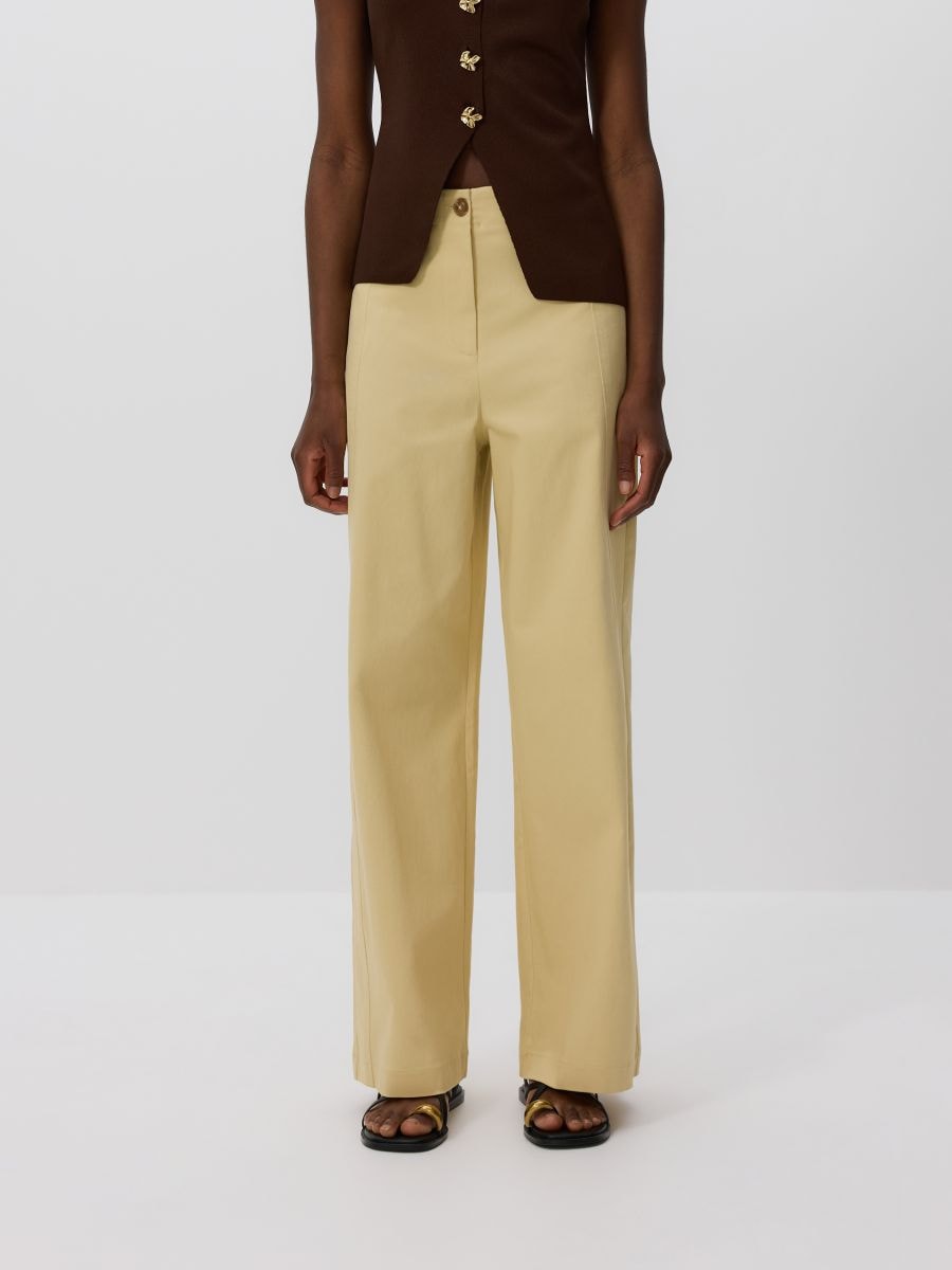 Pantaloni larghi in cotone - grano - RESERVED - 2