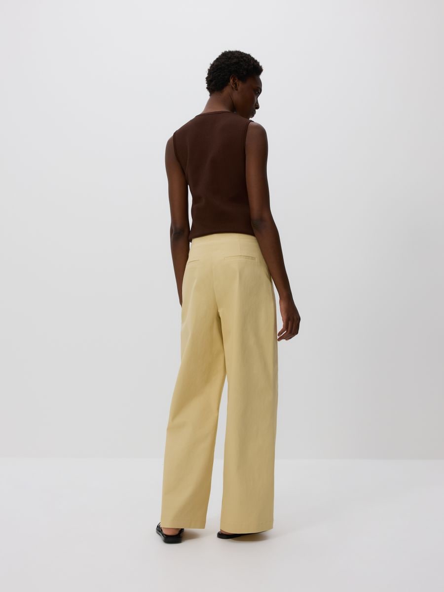 Pantaloni larghi in cotone - grano - RESERVED - 5