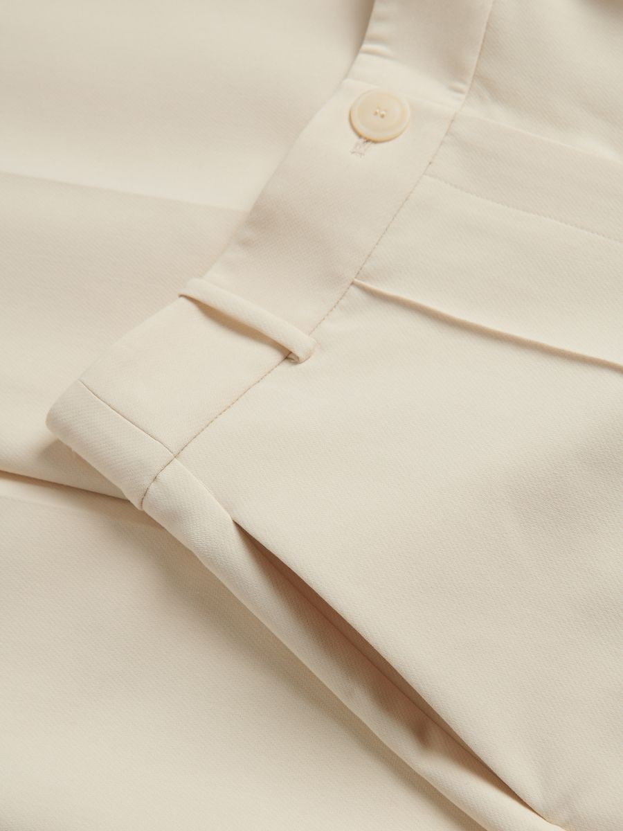 Trousers with pressed crease - cream - RESERVED - 3