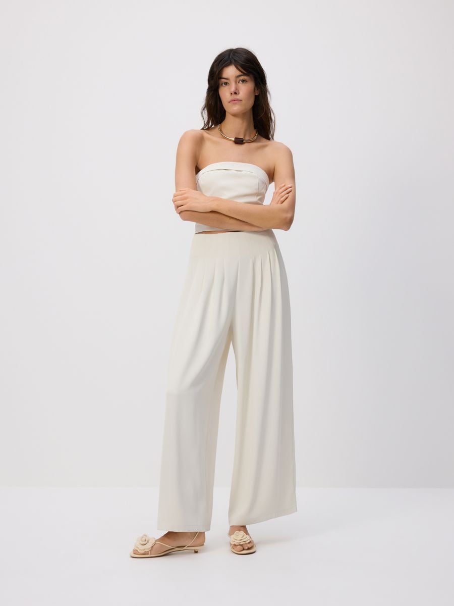 LADIES` TOP - krem - RESERVED - 4