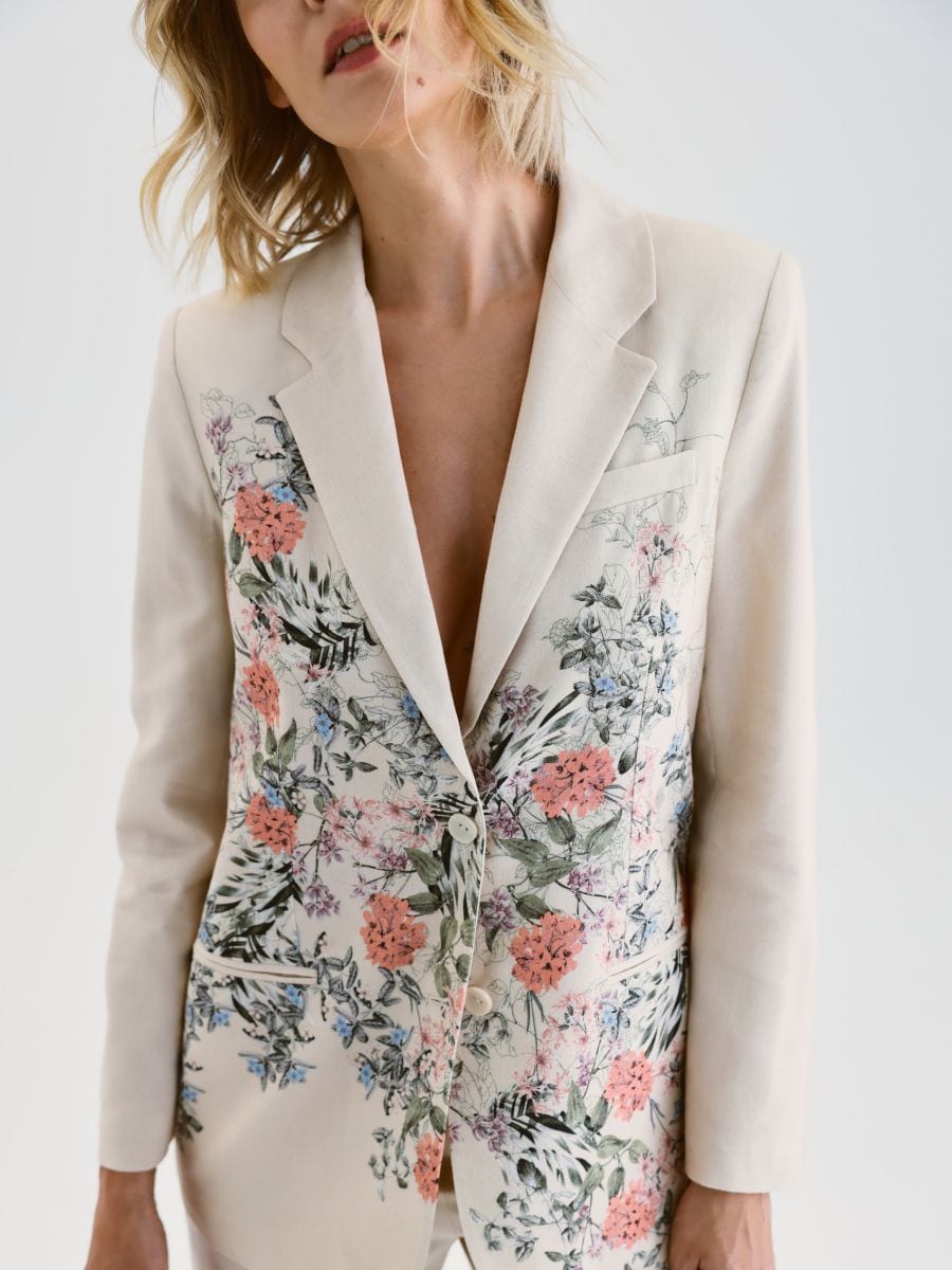 LADIES` BLAZER - cream - RESERVED