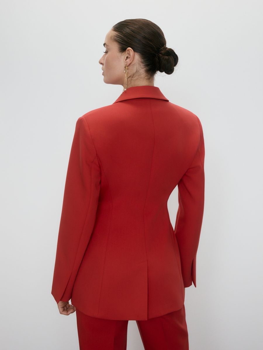 Strukirani sako s mješavinom viskoze - crveno - RESERVED - 3