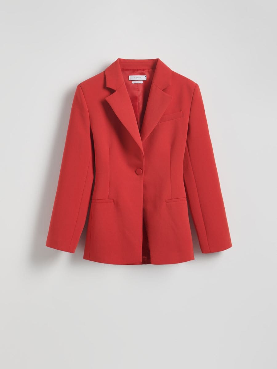 Strukirani sako s mješavinom viskoze - crveno - RESERVED - 7