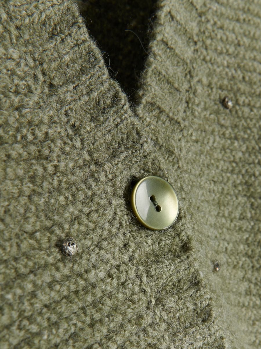 Cardigan with appliques - dusty green - RESERVED - 6