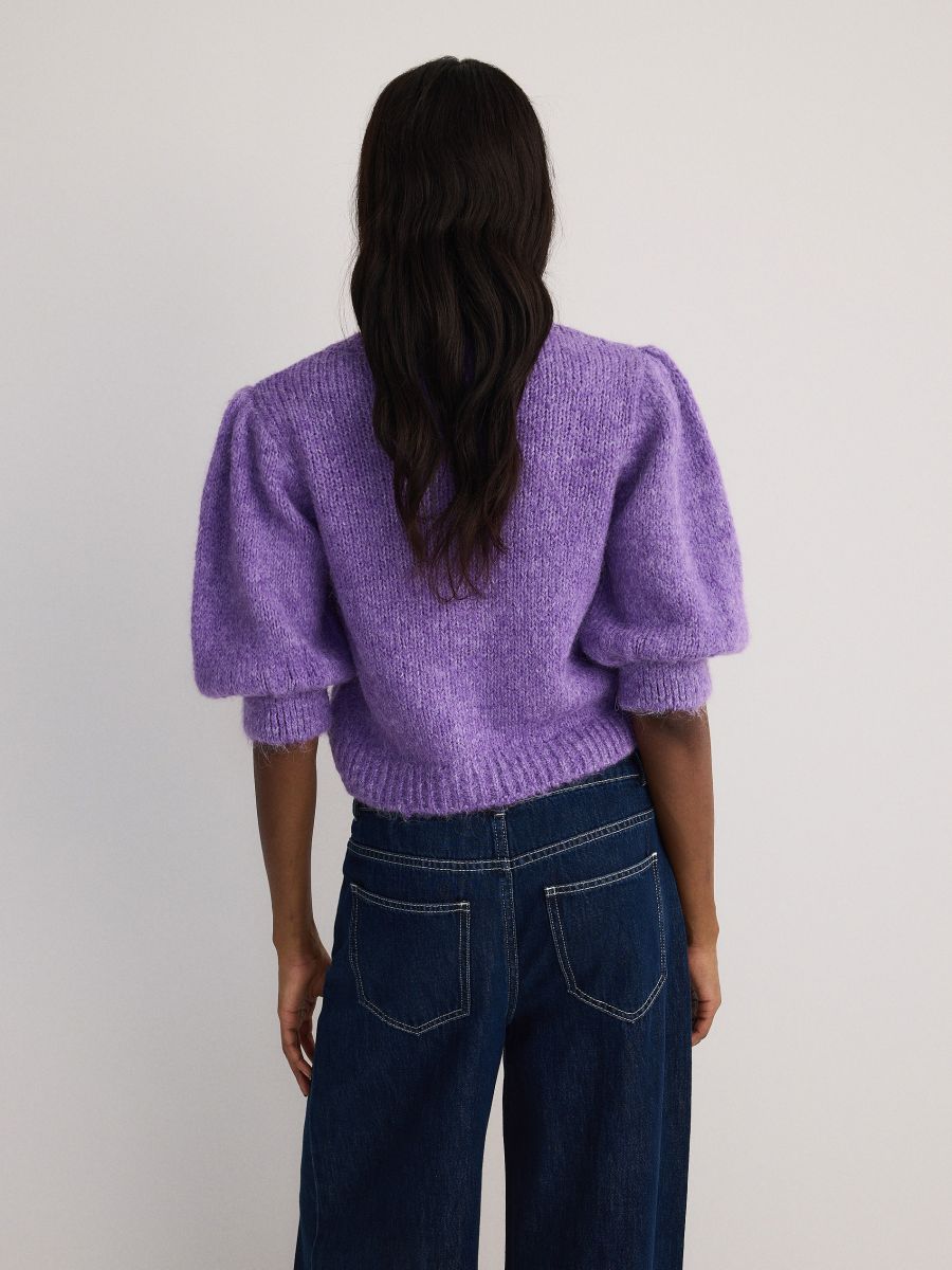 Cardigan with decorative buttons - violet - RESERVED - 3