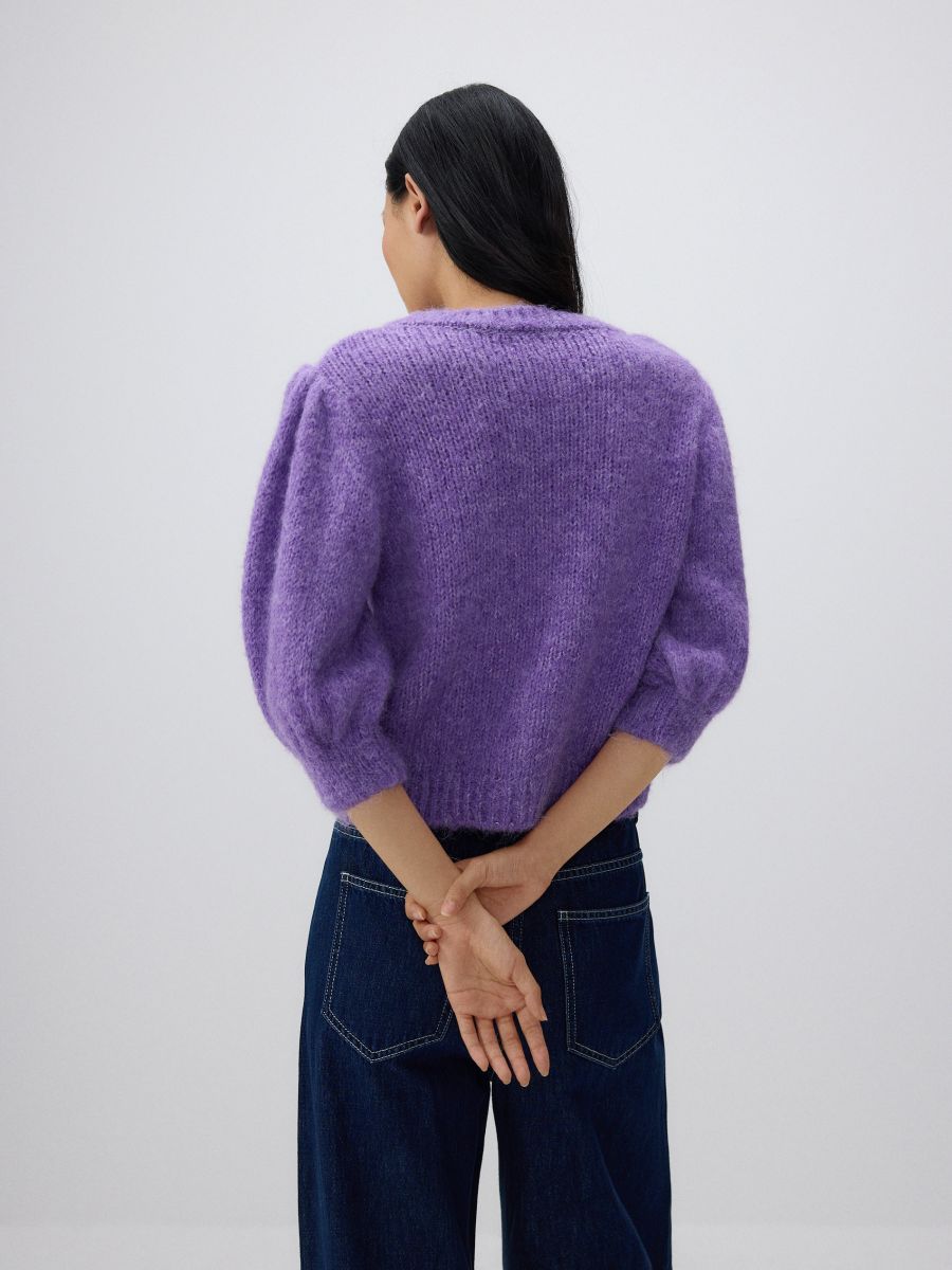 Cardigan with decorative buttons - violet - RESERVED - 4