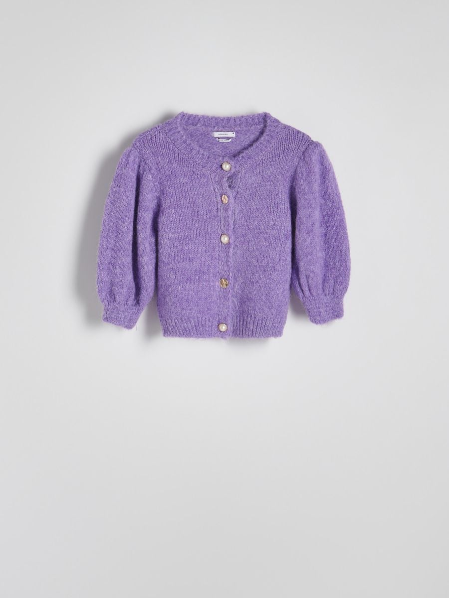 Cardigan with decorative buttons - violet - RESERVED - 5