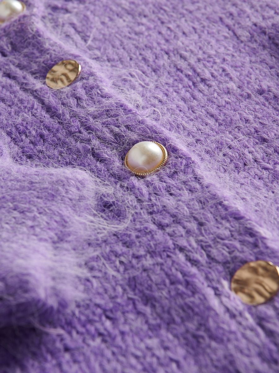 Cardigan with decorative buttons - violet - RESERVED - 6