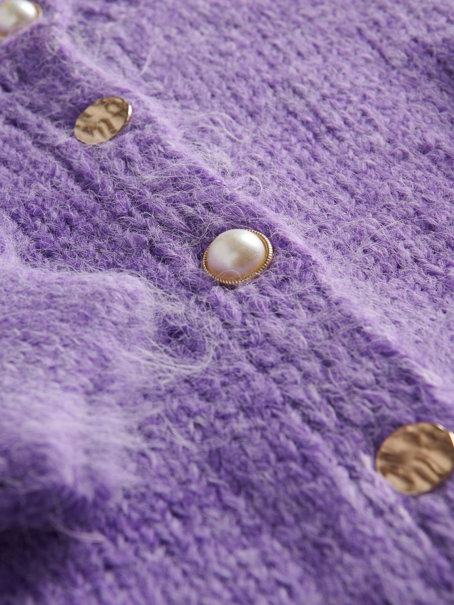 Cardigan with decorative buttons - violet - RESERVED - 6