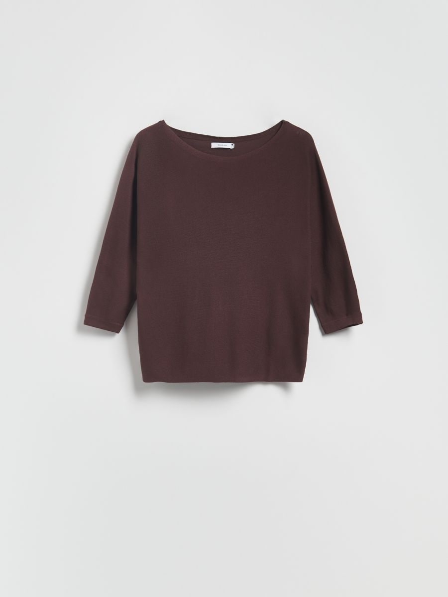 Sweater with viscose blend - brown - RESERVED