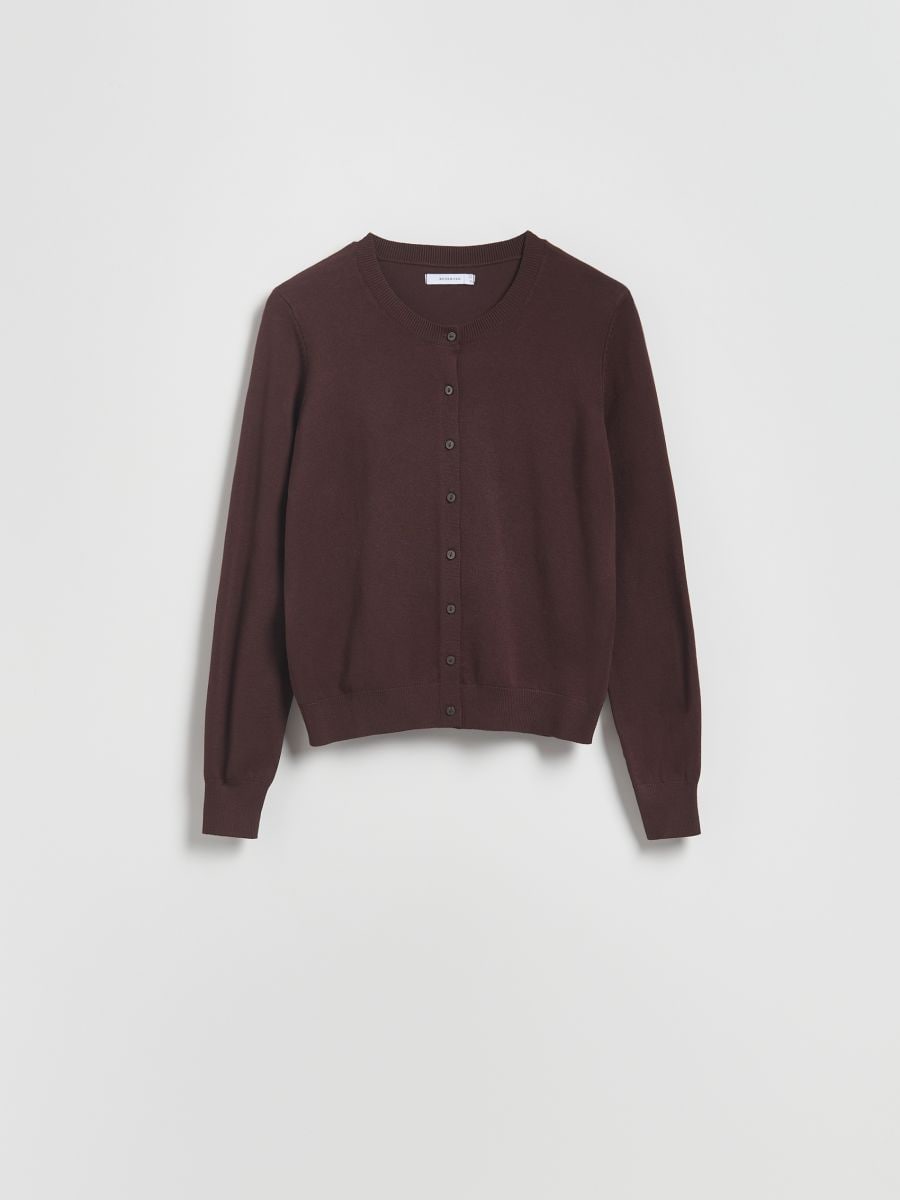 Viscose blend cardigan - brown - RESERVED