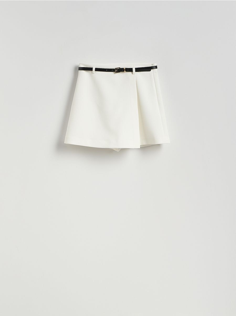 Skort met riem - CRÈME - RESERVED