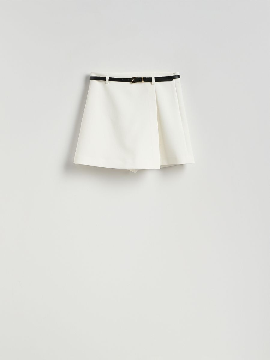 Skort with belt - cream - RESERVED - 5