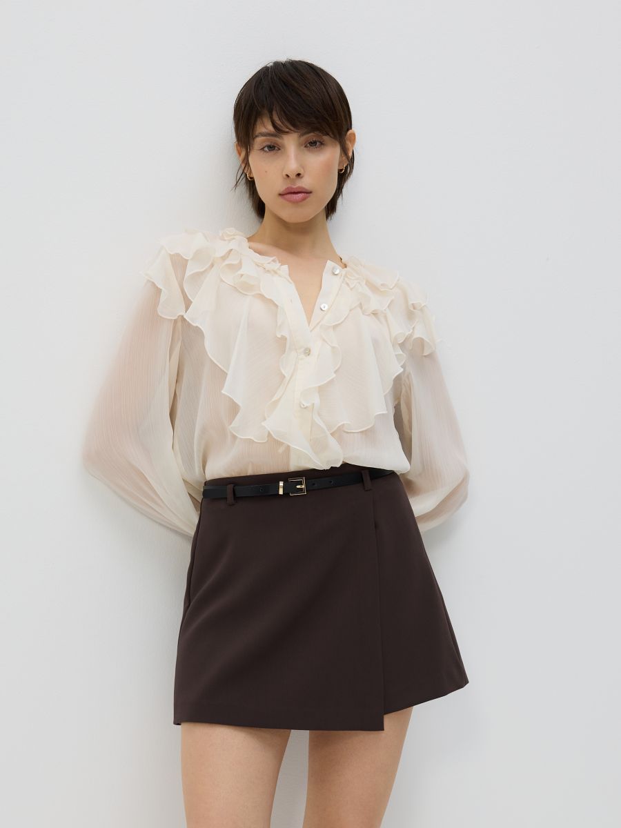 Skort with belt COLOUR dark brown - RESERVED - YT265-89X