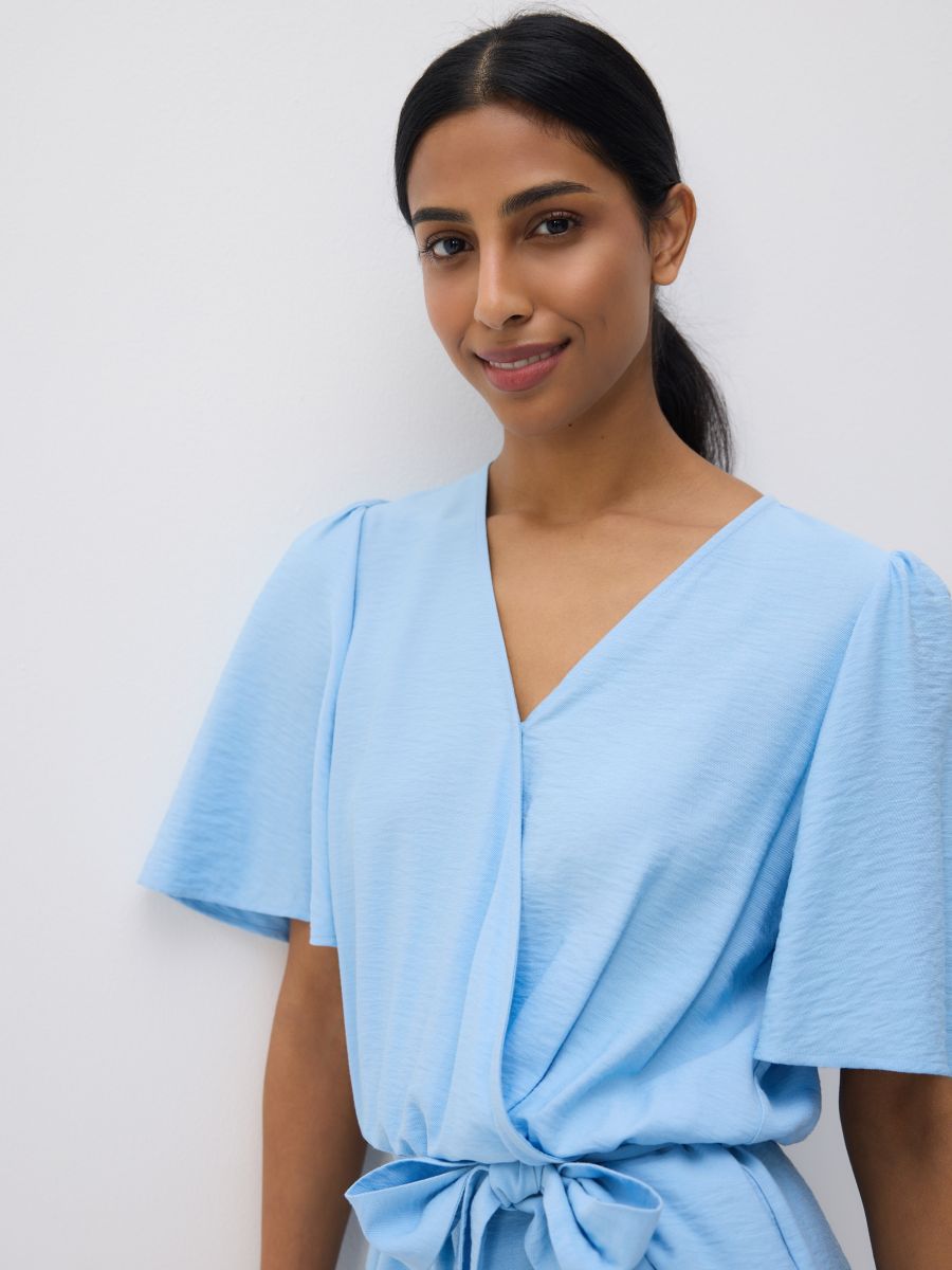 Viscose jumpsuit - pale blue - RESERVED - 2