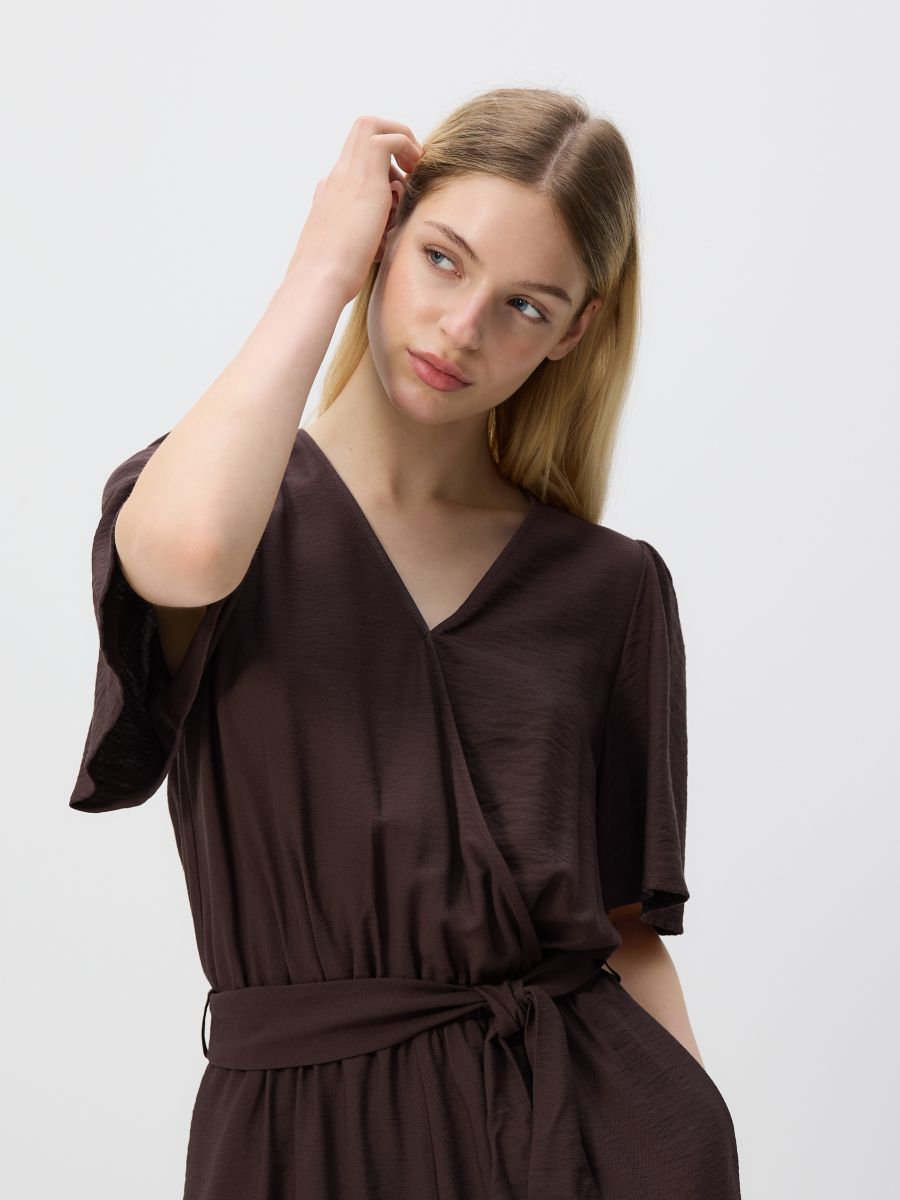 Viscose jumpsuit - dark brown - RESERVED - 2