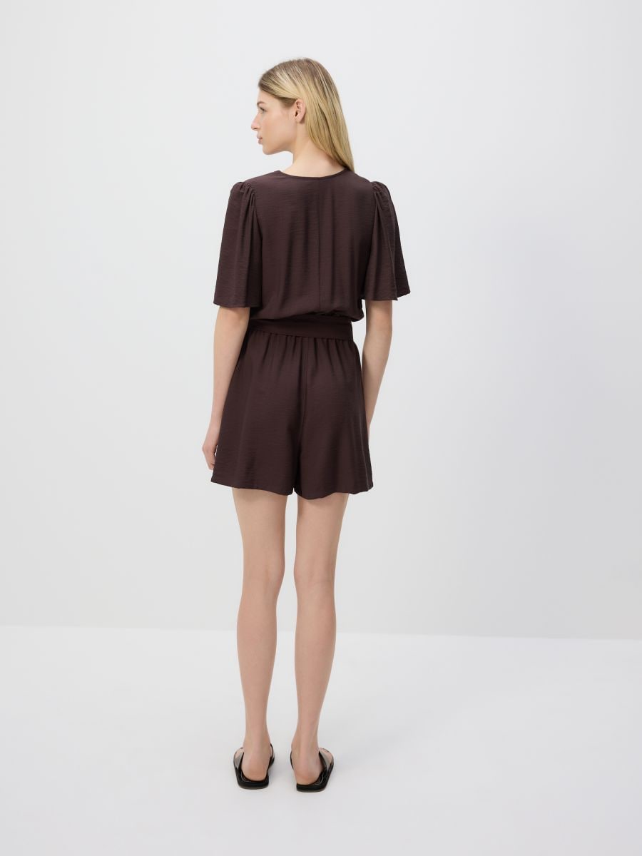 Viscose jumpsuit - dark brown - RESERVED - 3