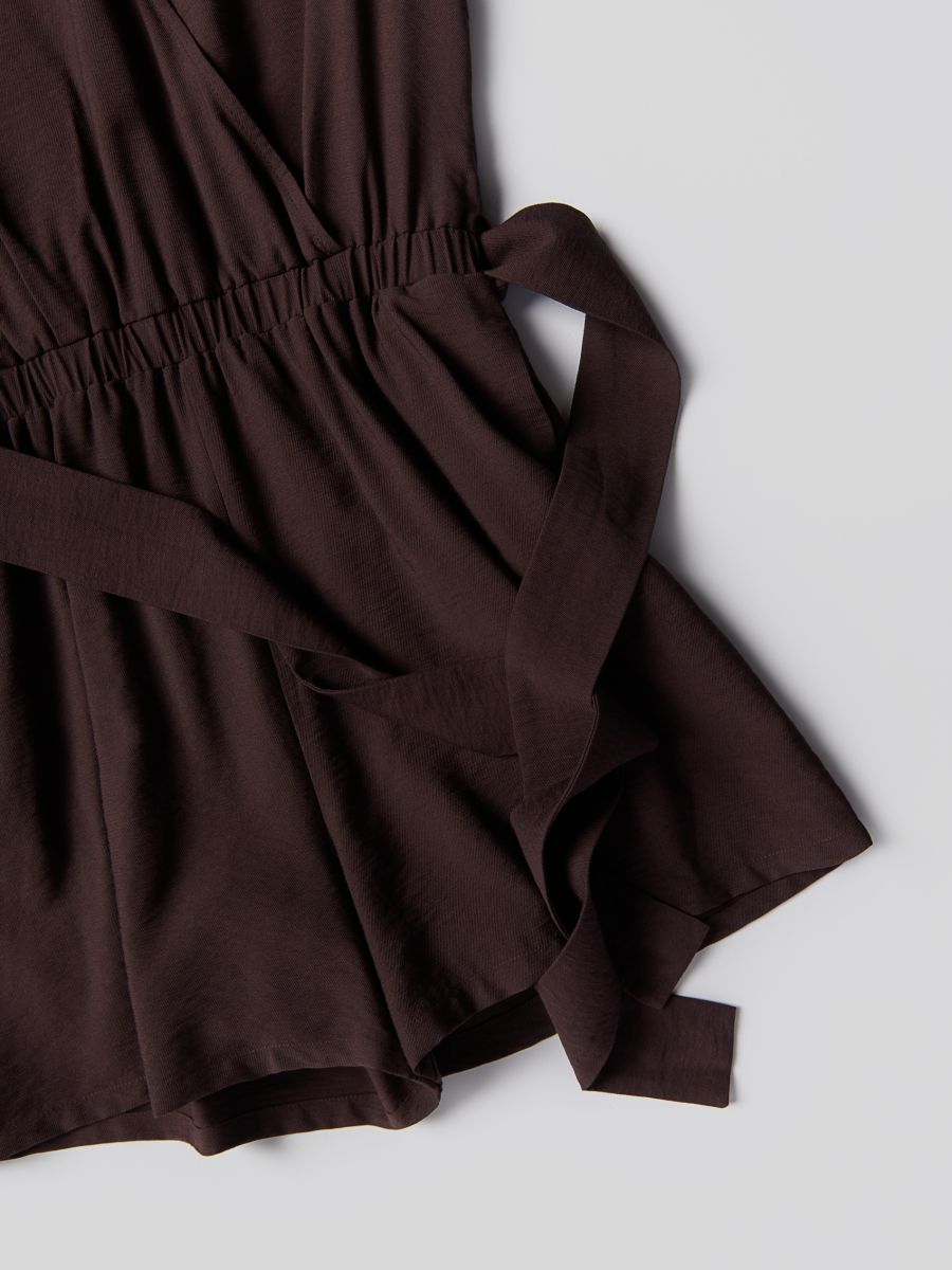 Viscose jumpsuit - dark brown - RESERVED - 6