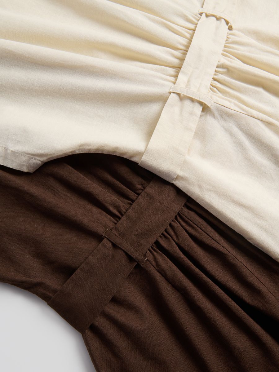Linen blend jumpsuit - dark brown - RESERVED - 10