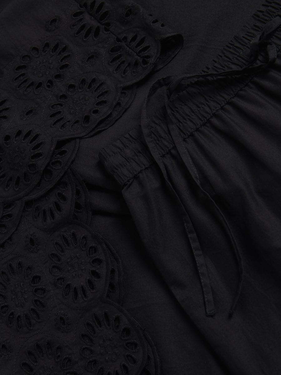 Pants with openwork trim - black - RESERVED - 5
