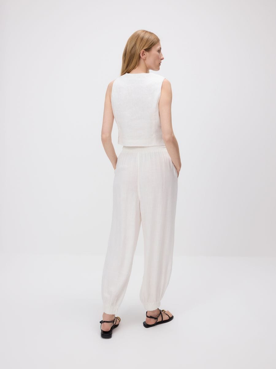 Viscose rich joggers - cream - RESERVED - 2
