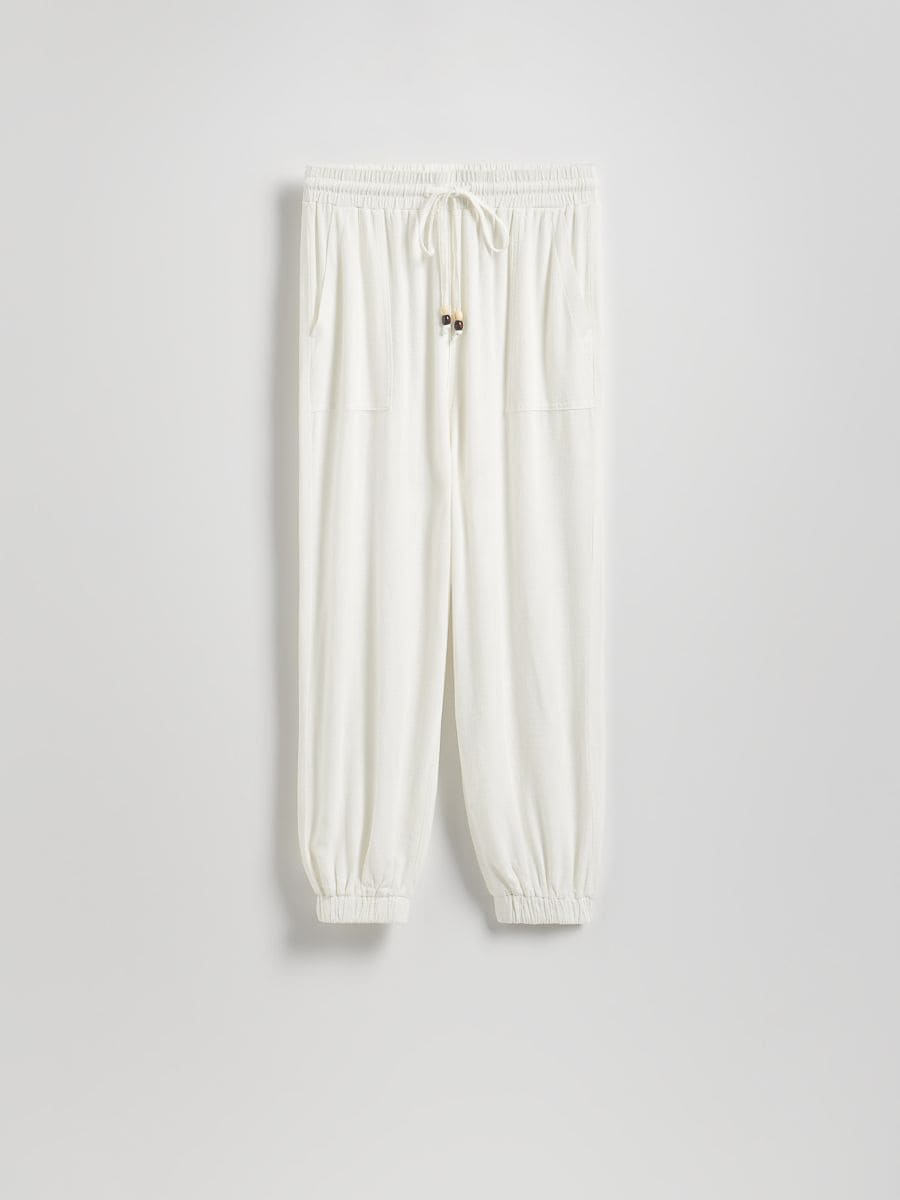 Viscose rich joggers - cream - RESERVED - 6