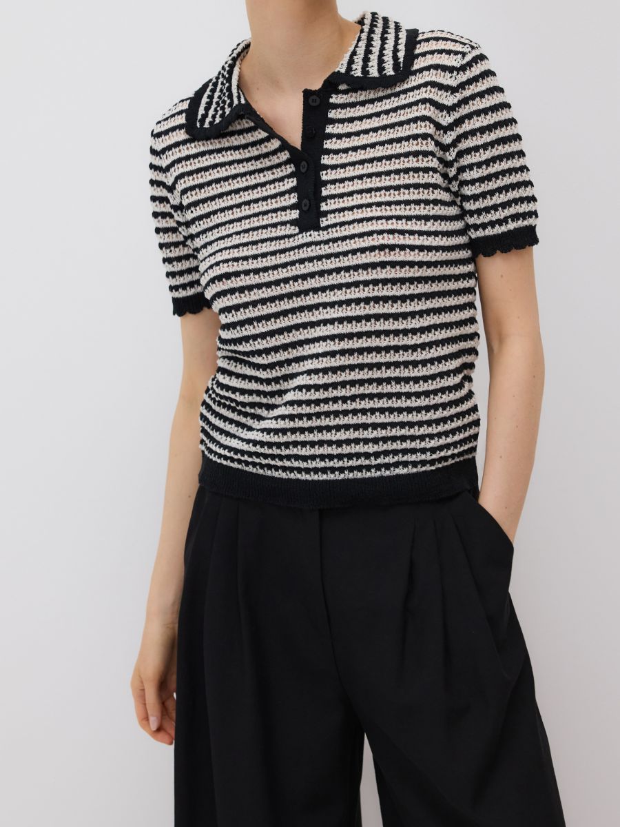 Openwork polo jumper - multicolor - RESERVED - 4