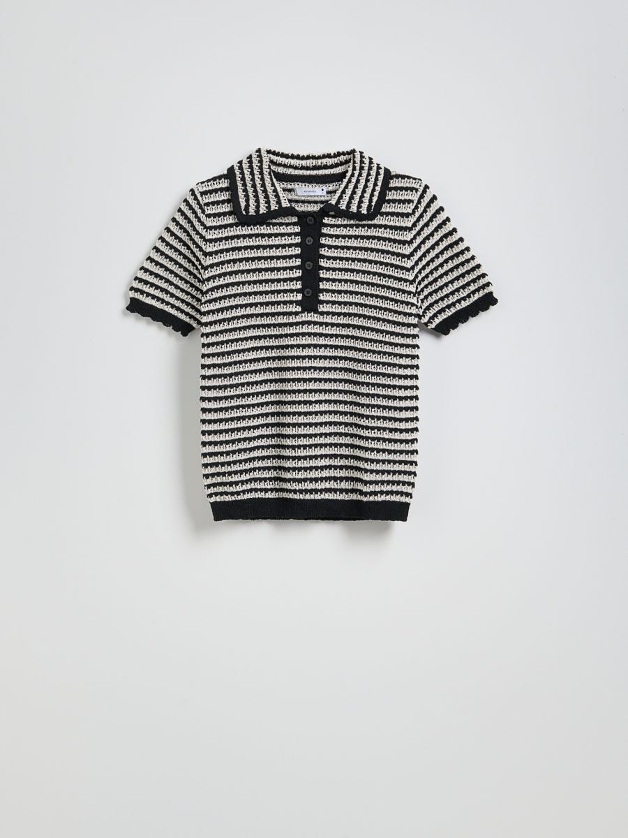 Openwork polo jumper - multicolor - RESERVED - 6