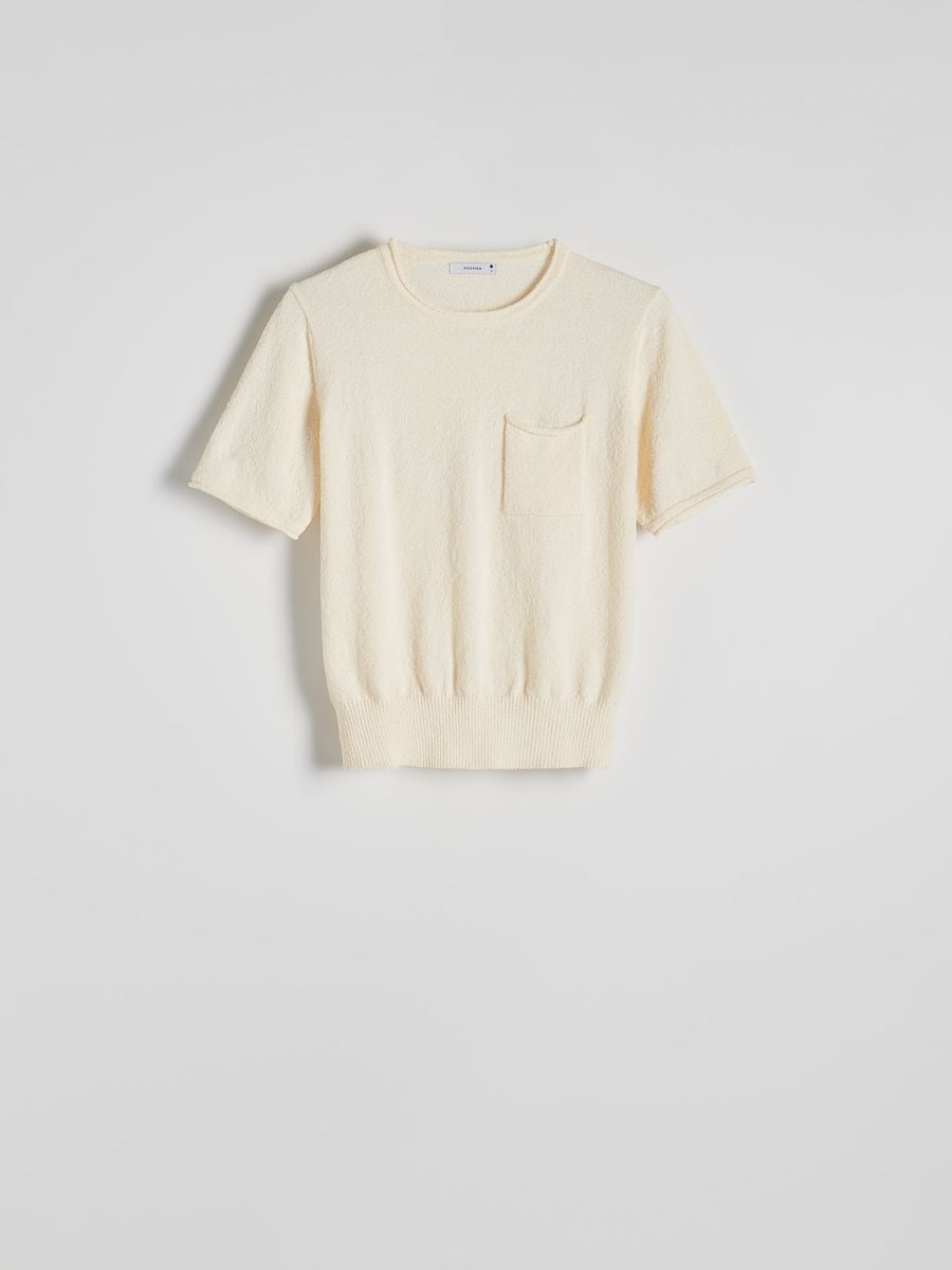 Jersey top with pocket - nude - RESERVED - 5