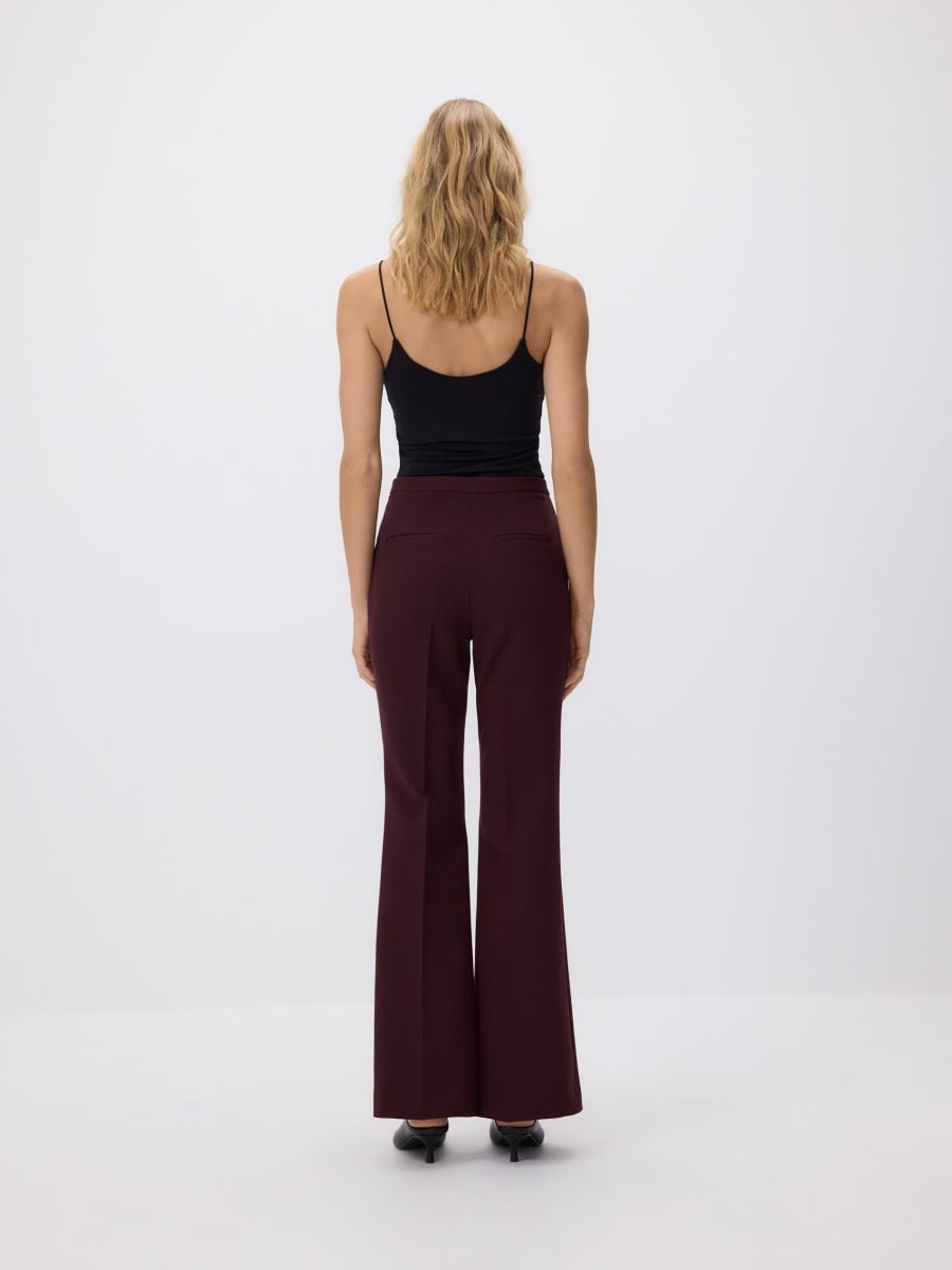 Trousers with pressed crease - burgundy - RESERVED - 3